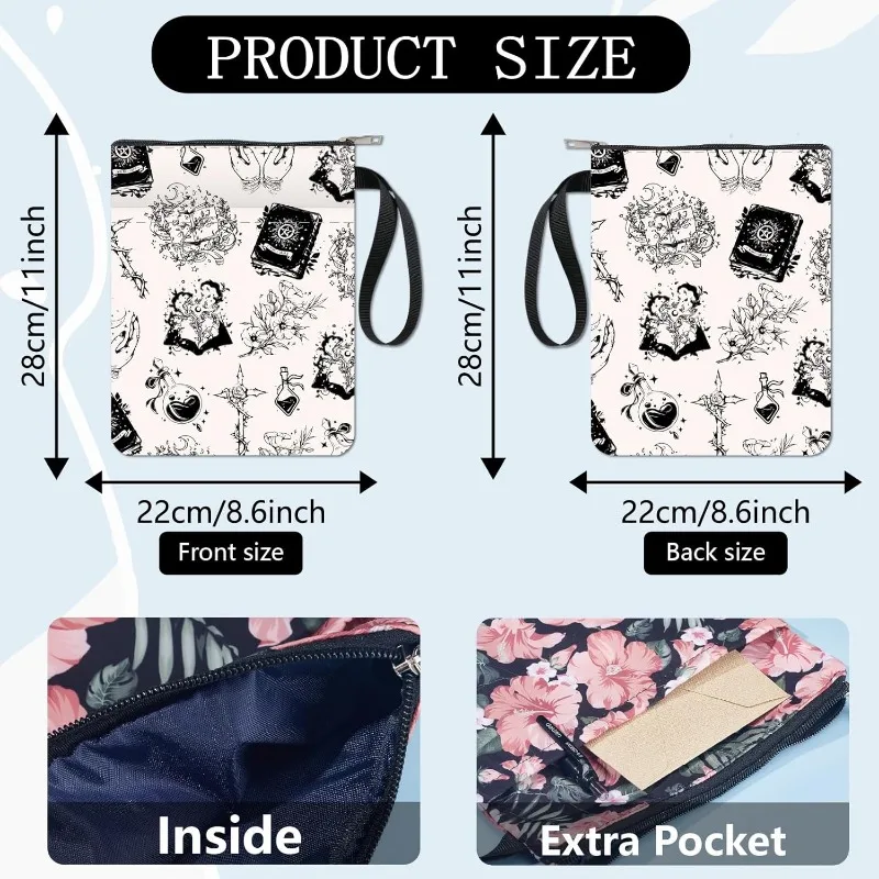 Manchons De Livre Avec Fermeture éclair, 1 Pièce, Bouteilles Magiques De Sorcière En Cristal, Couvertures De Livres Imperméables, Pochettes Pour Remise De Diplôme D'halloween