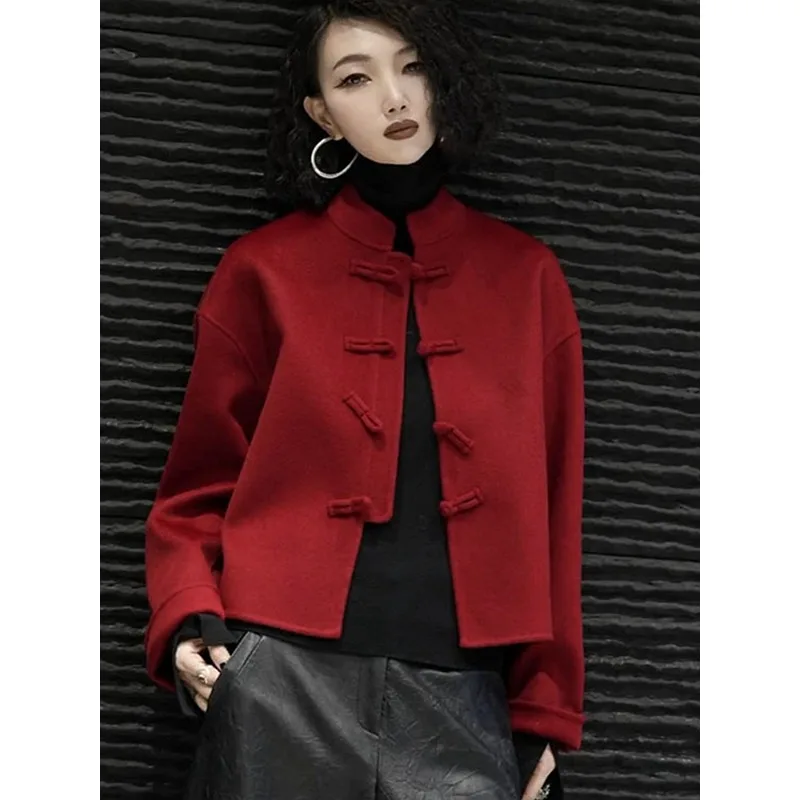 New Chinese style short jacket, high-end Chinese style button up top, women's spring and autumn new 2024