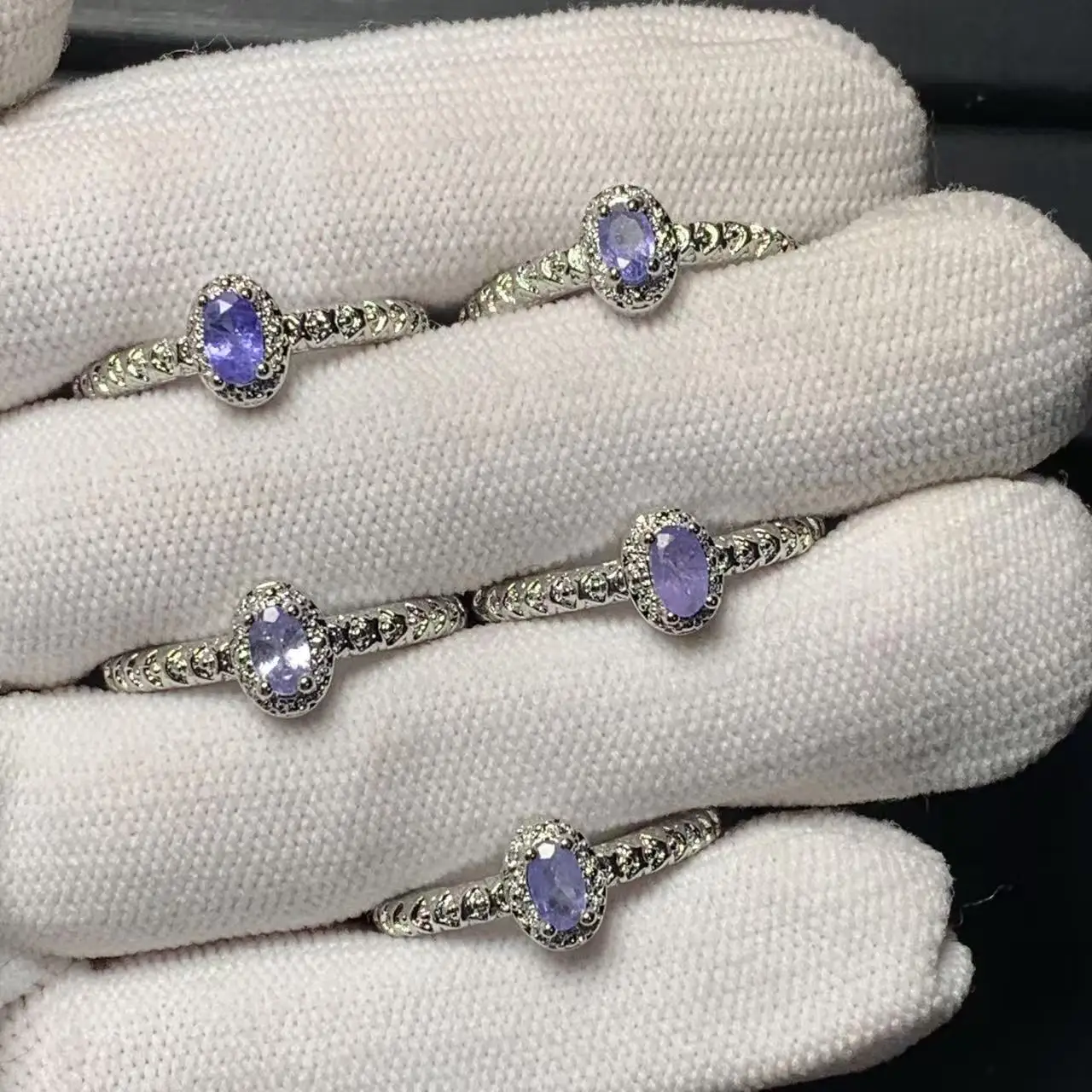 MM Natural Tanzanite Ring Adjustable Female Ring Jewelry for Women Gift Wholesale High Quality Vintage Fine