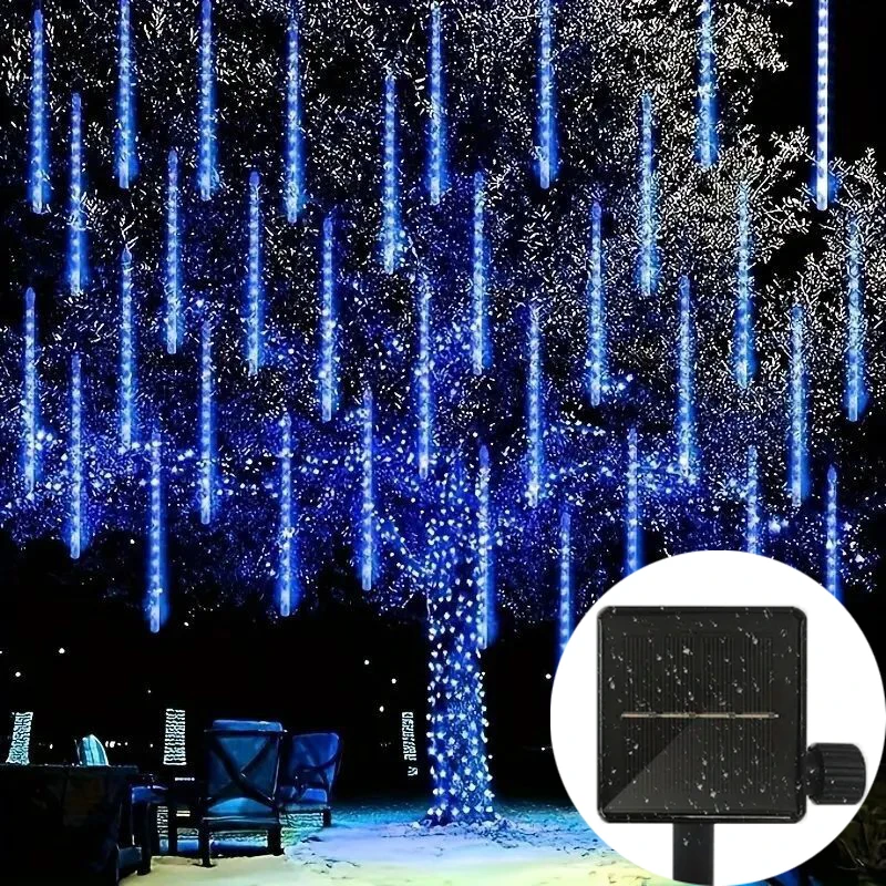 Solar Led Meteor Shower Rain Lights Holiday String Lights Waterproof Garden Light 8 Tubes 30/50cm Christmas Wedding Decoration