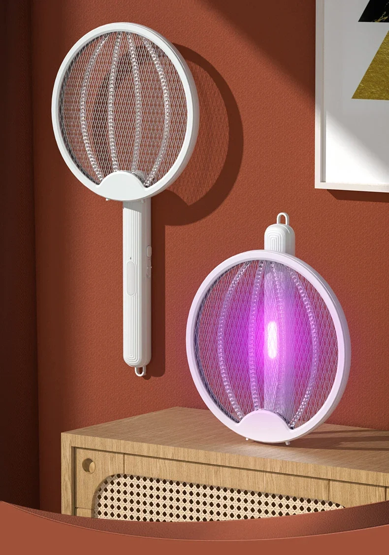 Dobrável elétrica Mosquito assassino Zapper, USB recarregável,