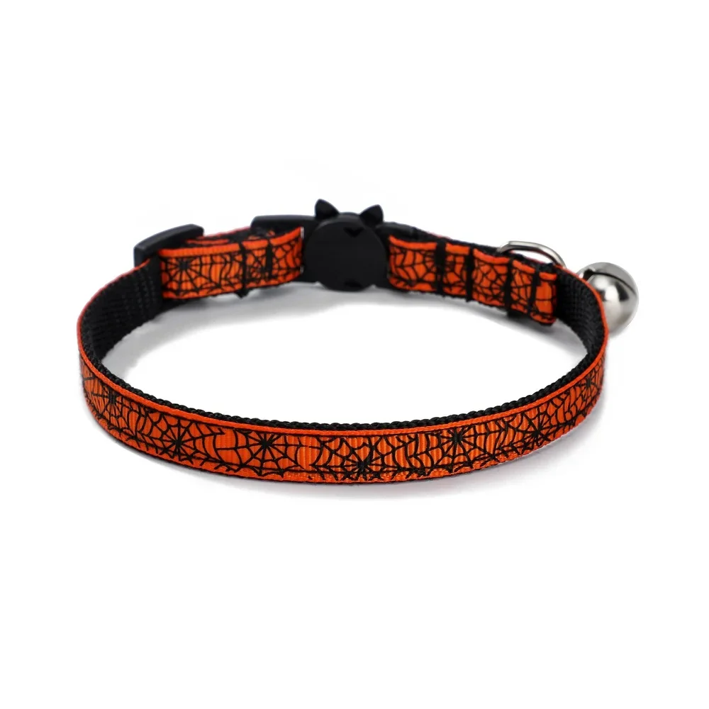 New Cat Dogs Collars Halloween Costume Cat Dog Collar Popular Pet Accessories Pumpkin Skull Cat Collar Spider Funny Dog Collar 5
