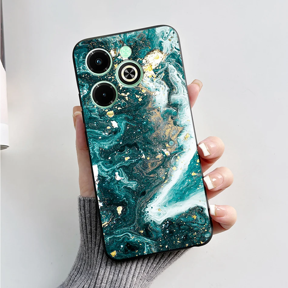 Fashionable Marble Black Silicone Soft Phone Case – Stylish Protective Back Cover s