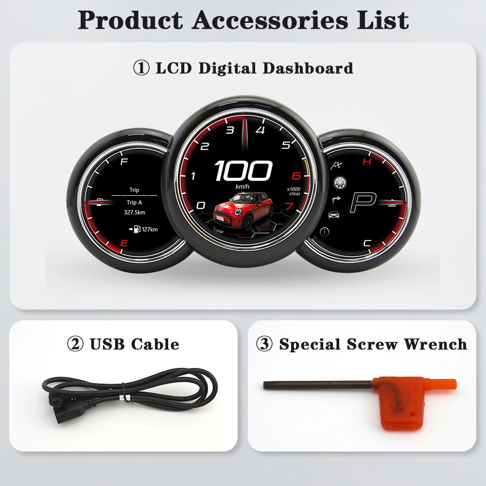 AUTOTOP-instrumento medidor de velocidad de 3,4 pulgadas para BMW MINI Cooper R55 R56 R57 2006-2014, Panel de tablero LCD automático, grupo Digital Linux Fual 6