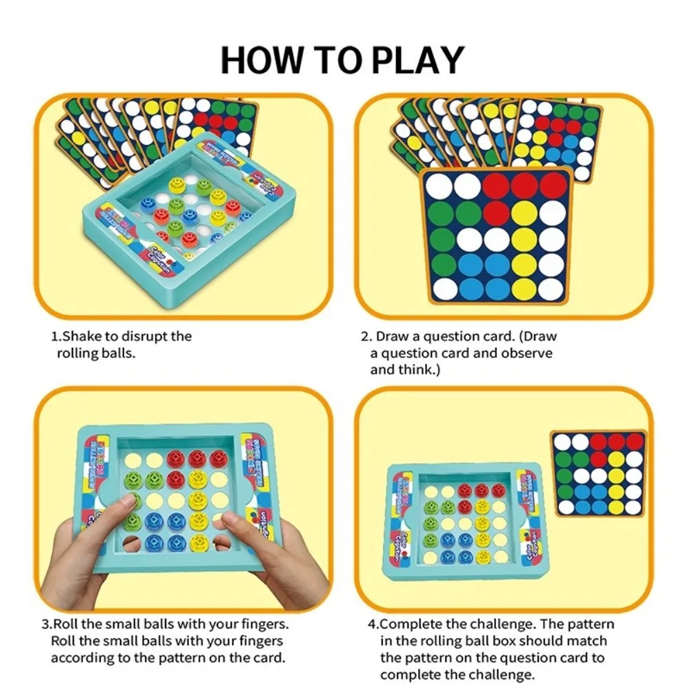 Intelligent Finger Rolling Ball Game Montessori Exercise Logical Thinking Puzzle Memory Training Hand Eye Coordination