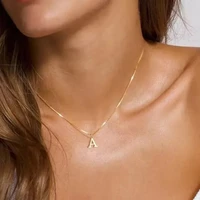 Collier initial A-Z plaqué or 18 carats, collier en acier inoxydable avec lettres mignonnes pour femmes 1