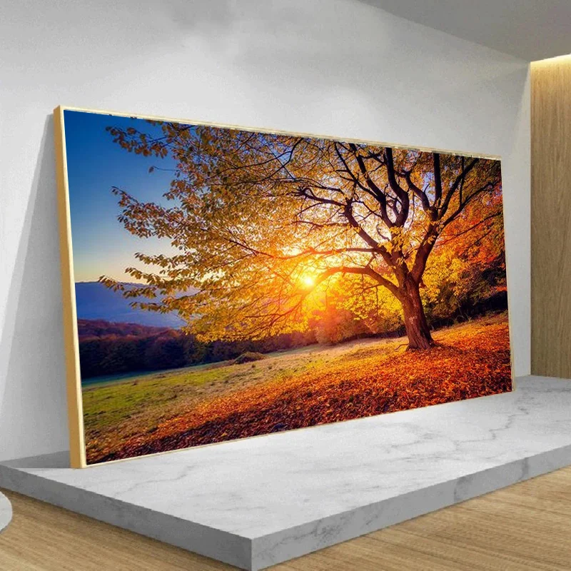 Natural Art Scenery Canvas Painting Sunset Tree Painting Canvas Scenery  Canvas Aliexpress