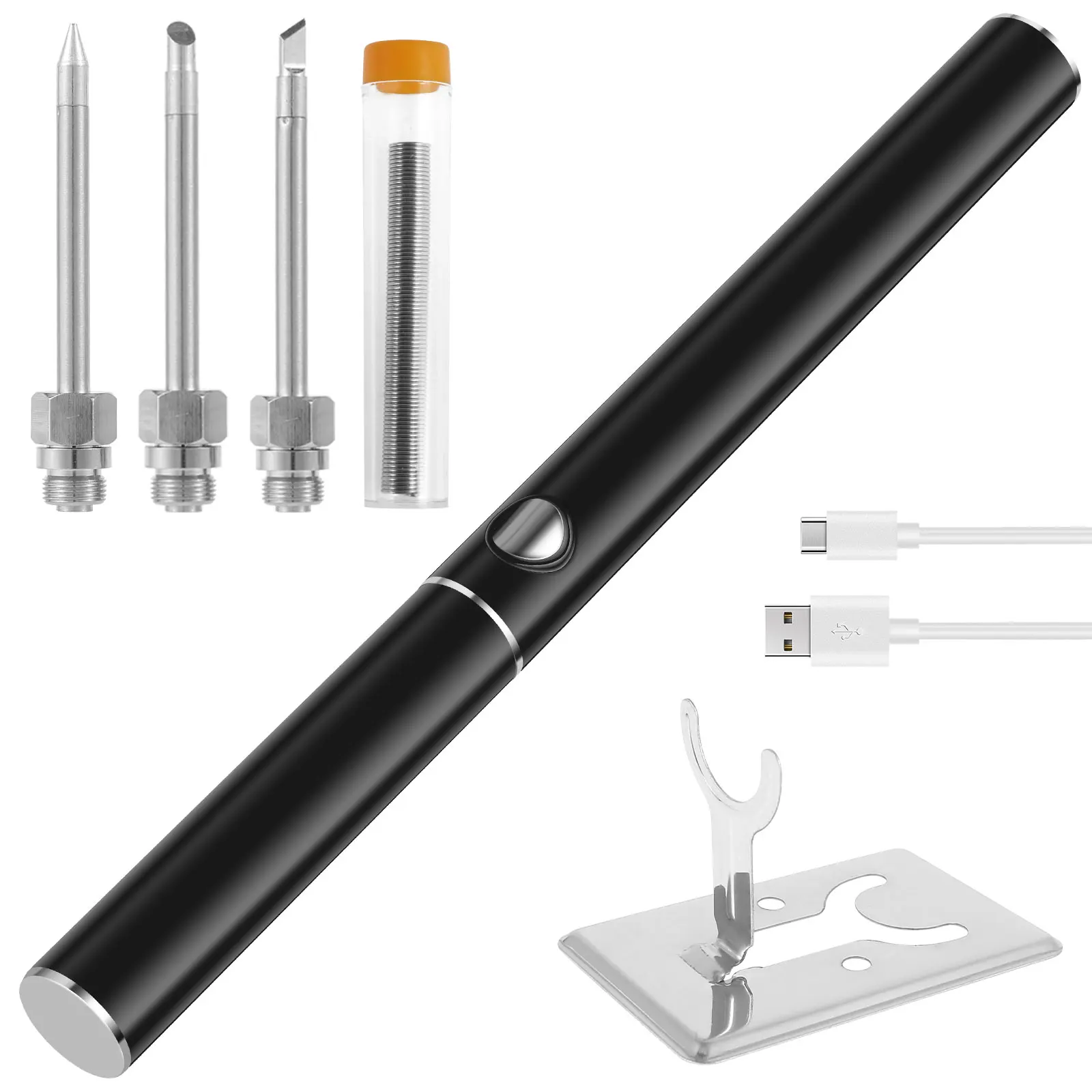 

Cordless USB Soldering Iron Kit 1100mAh 5V Fast Heating Soldering Welding Tool Kit with 3 Soldering Tips Portable Electronic