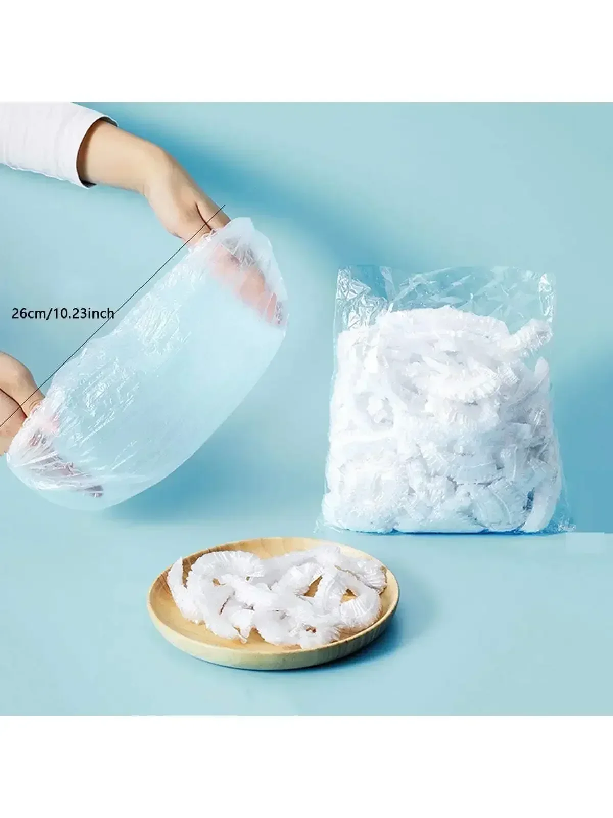 100-300PCS-Disposable Food Cover Elastic Plastic Wrap Food Grade Lids