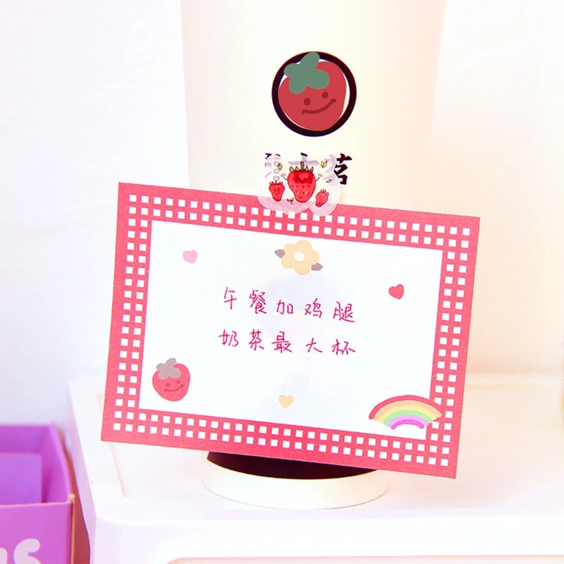50 Sheets Cute Pink Strawberry Memo Pad Kawaii Stationery Non Sticky Notes Portable Notepad School Office Supply Papeleria 5