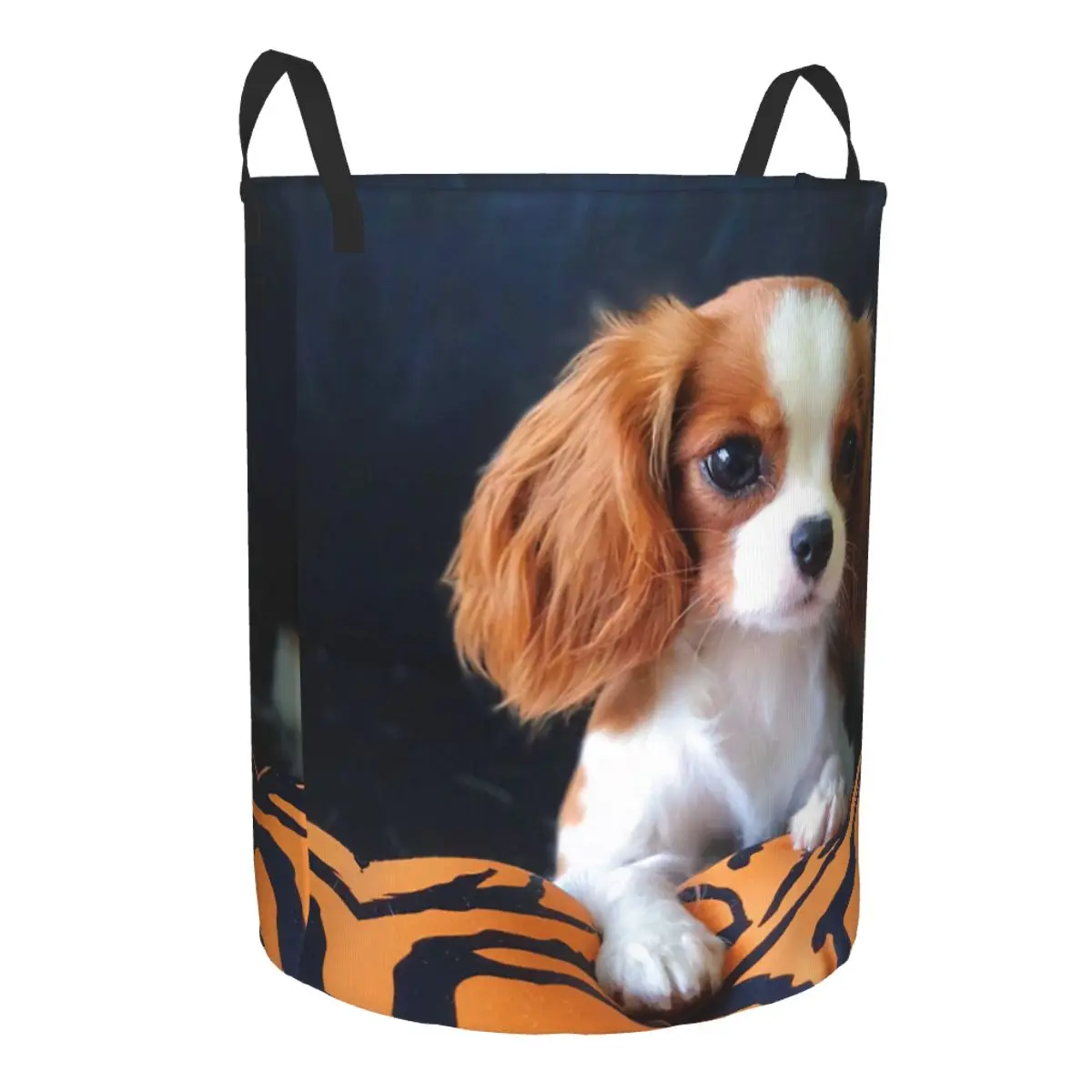 Cute Little Cavalier King Charles Spaniel Laundry Hamper Large Storage Basket Pet Dog Girls Boys Toy Organizer