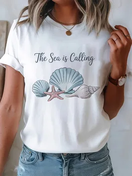 Women's "Sea Summons" Pattern T-shirt Soft 1