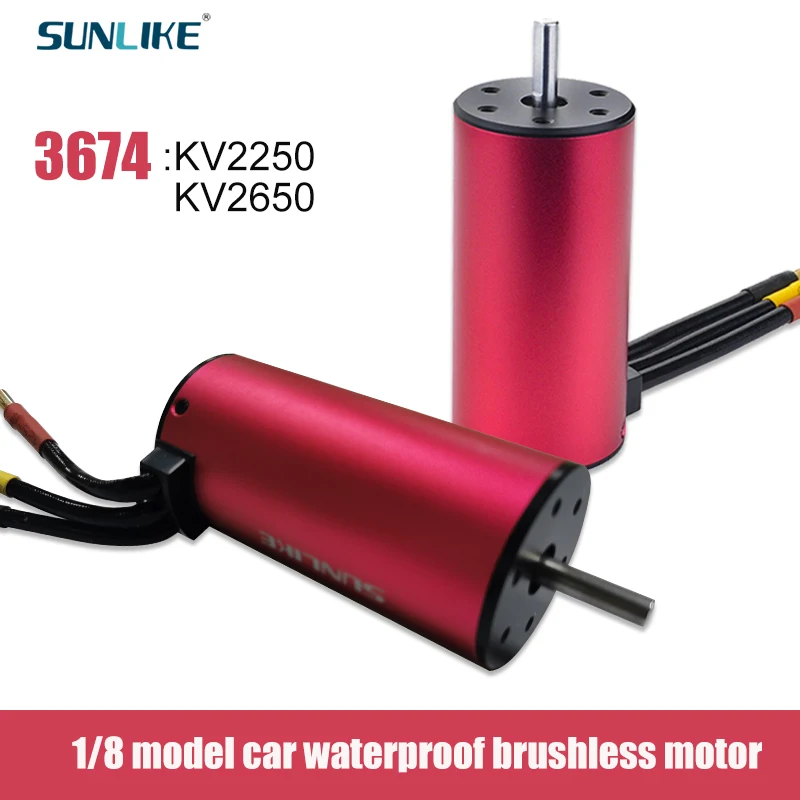 Sunlike Waterproof 3674 Motore Brushless 2250Kv/2650Kv Rc Motor 2S 3S Per 1/8 1/10 Rc Racing Fuoristrada Traxxas