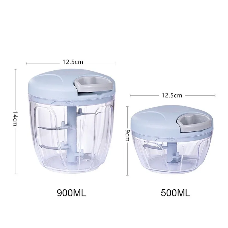 Portable Garlic Masher Kitchen Mini Vegetable Grinder Manual Meat Food Crusher 500/900ML