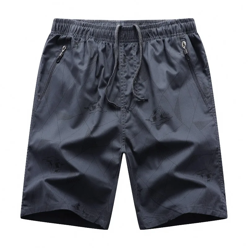 Men's Plaid Summer Elastic High Waisted Pleated Pockets Zipper Casual Sports Loose Trousers Office Lady Drawstring Shorts