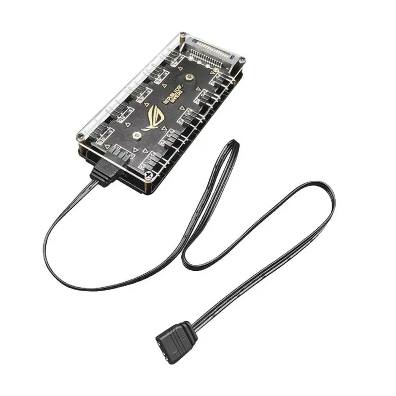 

ARGB Header Splitter ARGB Fan Hub Splitter 3 Pin Motherboard Extension Cable 11 Port Addressable 5V ARGB Extension For PC