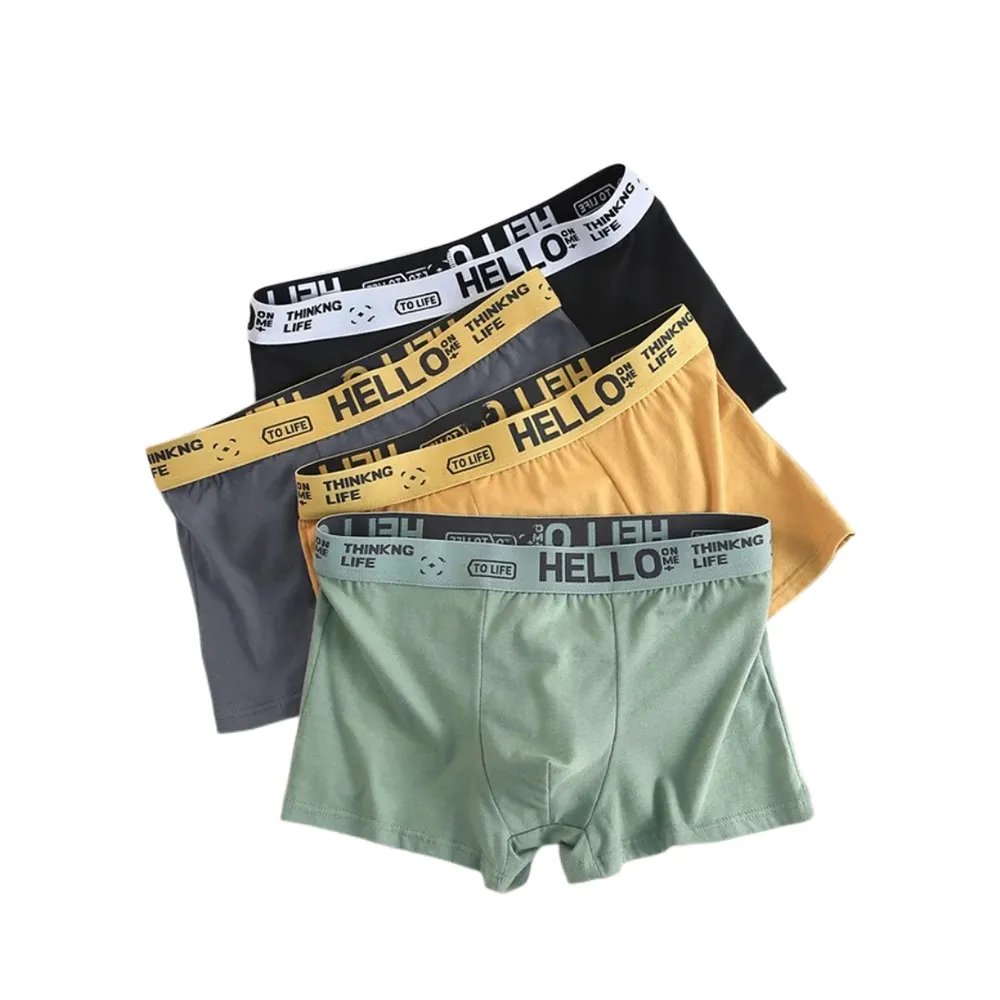 4Pcs Homens Cueca Boxers dos homens Cuecas Sexy Confortável Respirável Moda Calcinha Dos Meninos Cueca Boxershorts Homens