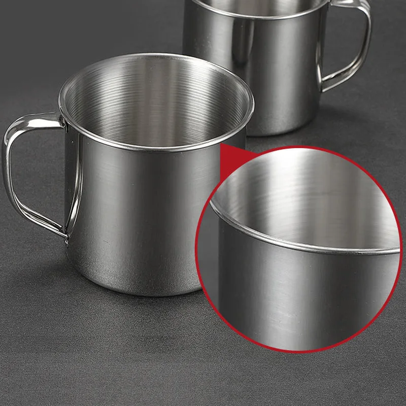 Stainless Steel Cup Portable Coffee Cup Camping Travel Mug Metal Coffee Mug Water Drinking Milk Tea Tumbler stainless steel cup