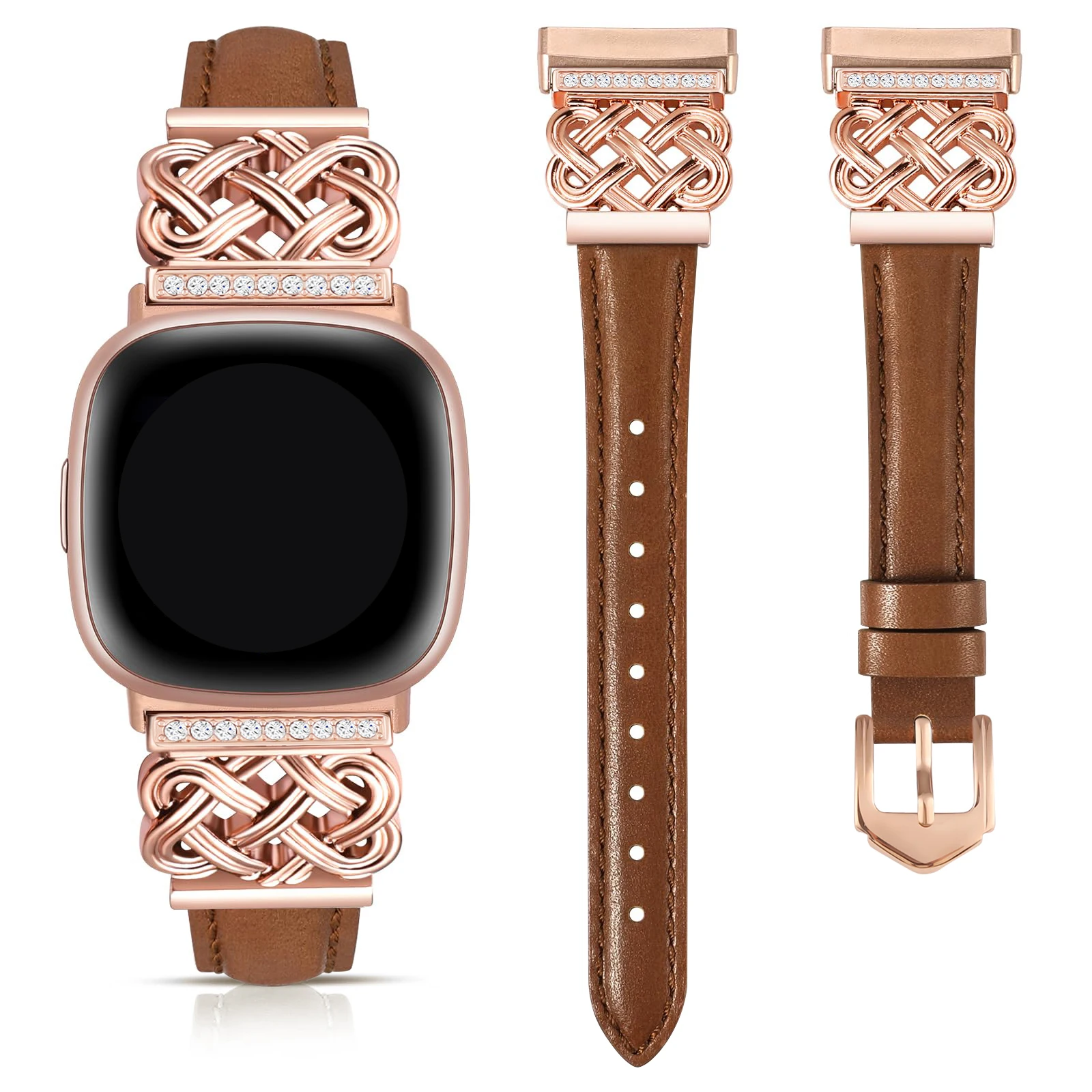 Premium Leather Smartwatch Strap with Interlocking Latch