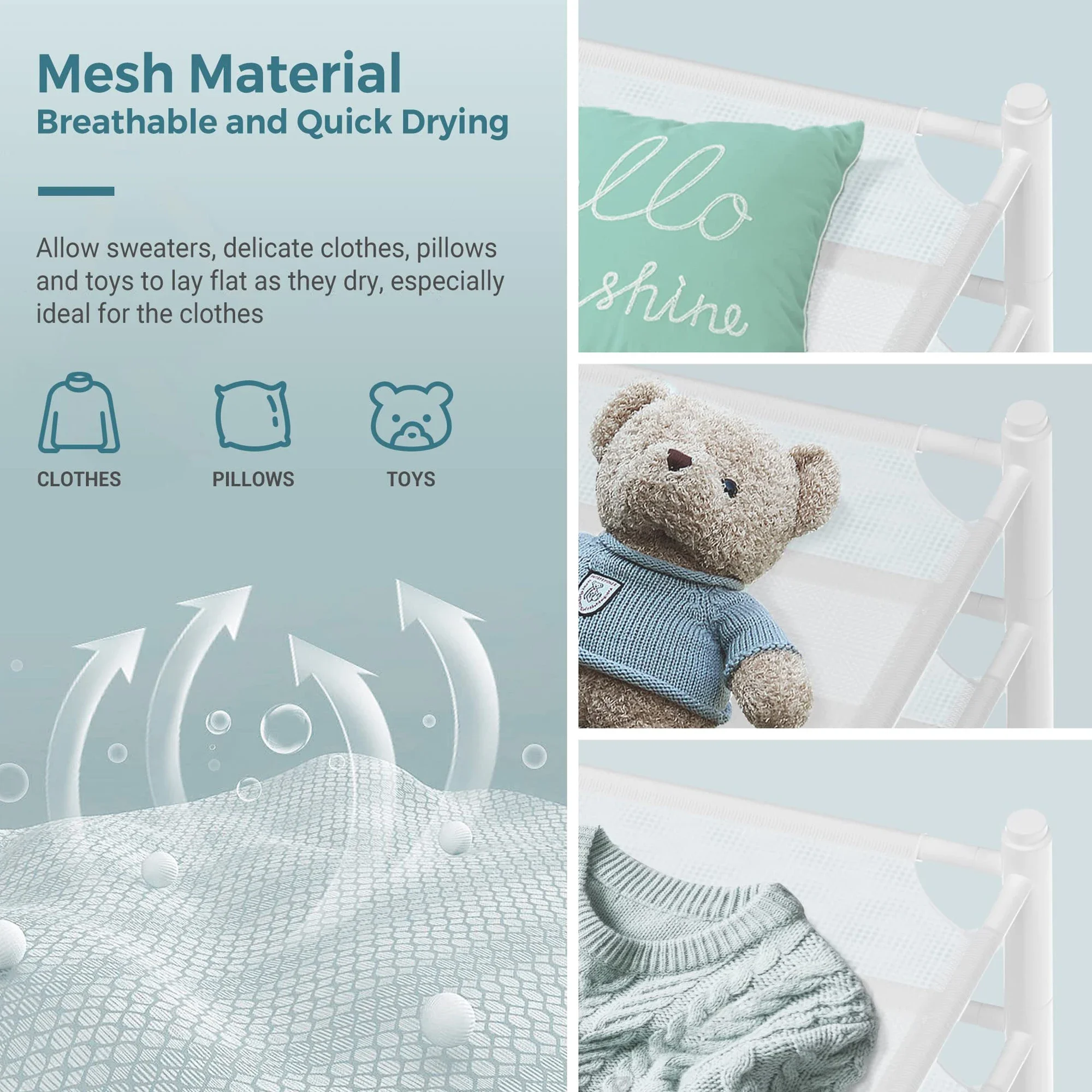 White Mesh Clothes Laundry Drying Rack Sweater Drying Rack For Indoor or Outdoor Delicates Portable Dry Rack Lay Flat Dryer 3