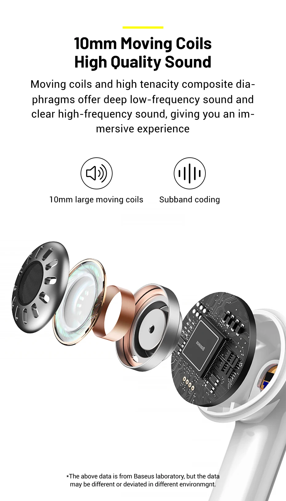 Baseus W3 TWS chất liệu ABS bền bỉ