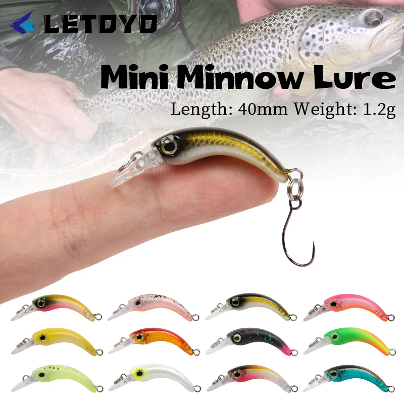 Mini leurre truite flottant 1.2g minnow micro appât dur wobbleur perche et brochet