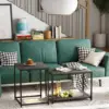Coffee Table , Modern Design for Living Room & Bedroom, Faux Marble Center Table with Storage, Set of 2 Nesting Side Tables 4