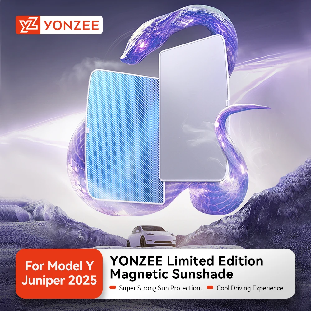 YZ Für Tesla 2025 2026 Model Y Juniper Starship Blue Ice Sonnenschutz Wabenmagnetischer Sonnenschutz Glasabdeckung Vorne Hinten Schiebedach