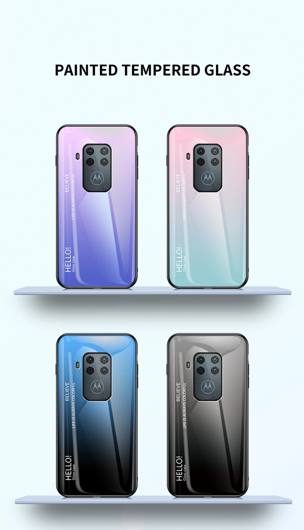 for Moto One Zoom Glass Case DECLAREYAO Luxury Hard Mirror Tempered Glass Coque For Moto G7 Power G7Play G5S Puls G6 Plu_voghion.com