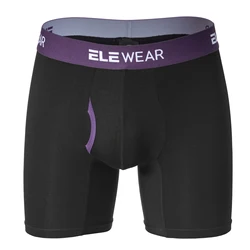 Men's Breathable Bamboo Boxer Shorts - Plus Size Fashion Underwear - S (PURPLE)