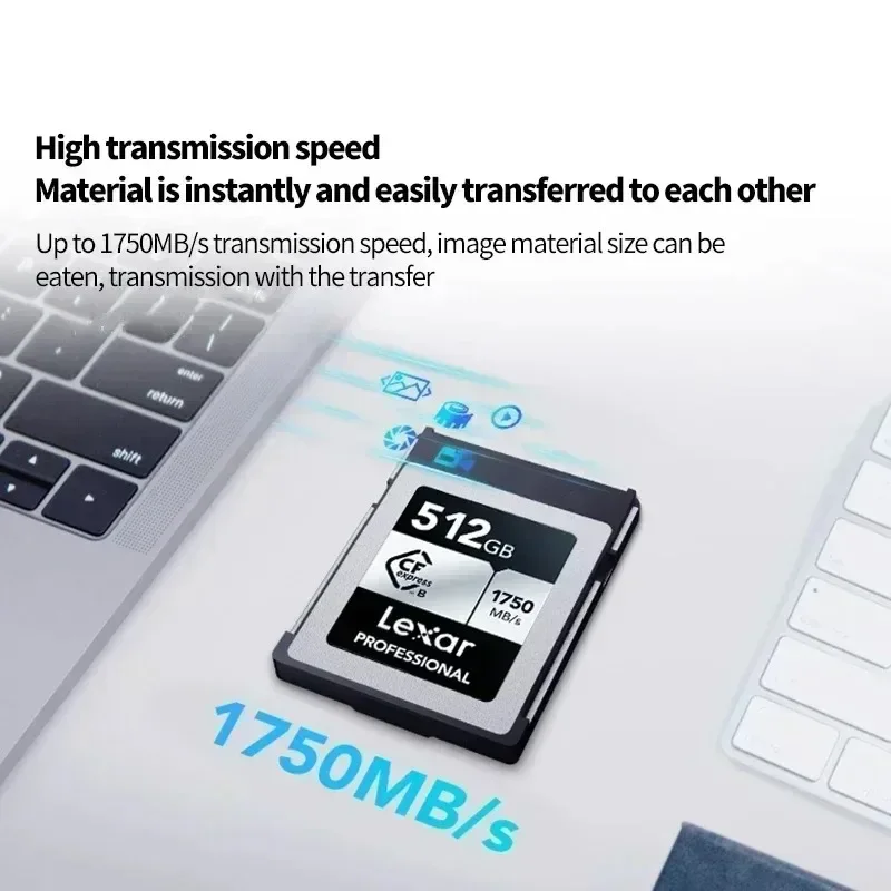 렉사 128GB 256GB 512GB RAW 4K 비디오 디지털 SLR 카메라용 CFexpress 타입 B 실버 카드 CF 익스프레스 디지털 메모리 카드