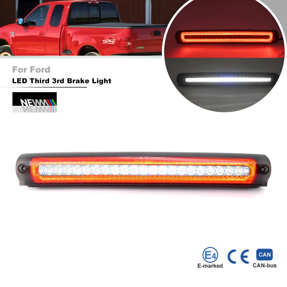 Дымчато-красный/белый Φ 3rd тормоз для 1997-2003 Ford F150 F250 экскурсионная Автомобильная высокоуровневая Стробоскопическая остановка груза/задняя фара CHMSL