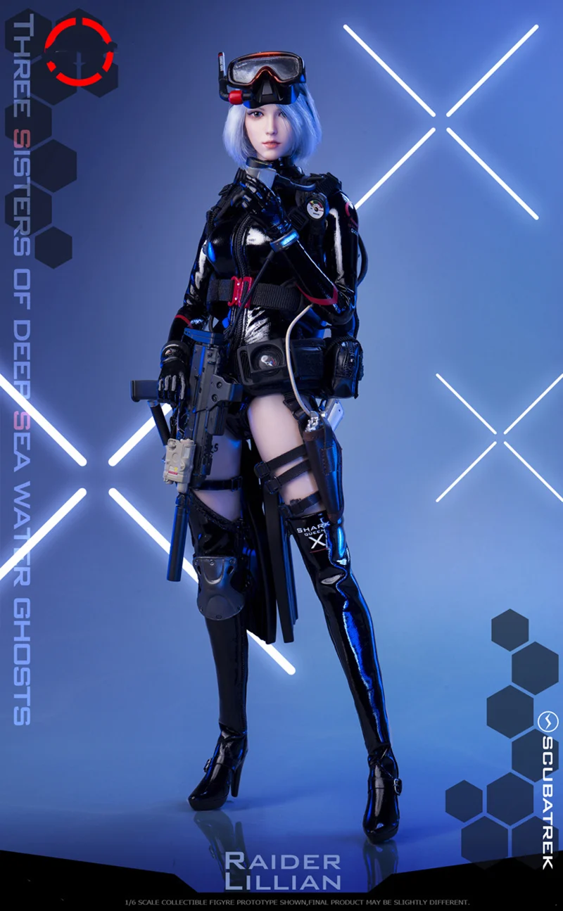 

1/6 Scale Military Action Figure Doll Deep Sea Diving Female Warrior 12" Collectible Figures Super Flexible Soldier Model Toy