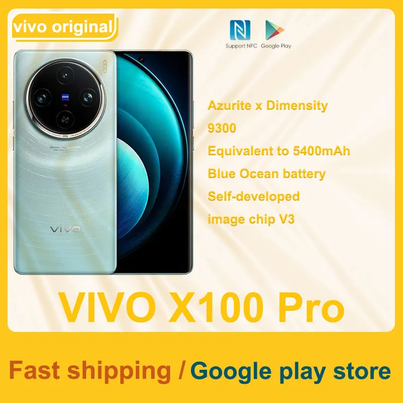 

Original VIVO X100 Pro 5G Mobile Phone 6.78 Inch AMOLED Dimensity 9300 Octa Core 100W SuperFlash Charge 50M Triple Camera NFC
