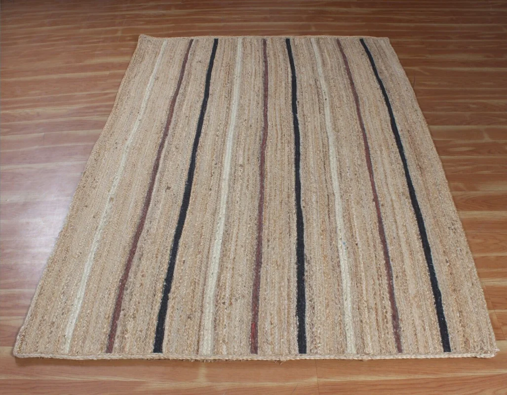 

Rug Living Room Carpet Natural Jute Rugs Handmade Weave Stripe Decoration Outdoor Area Rectangle Yoga Mat
