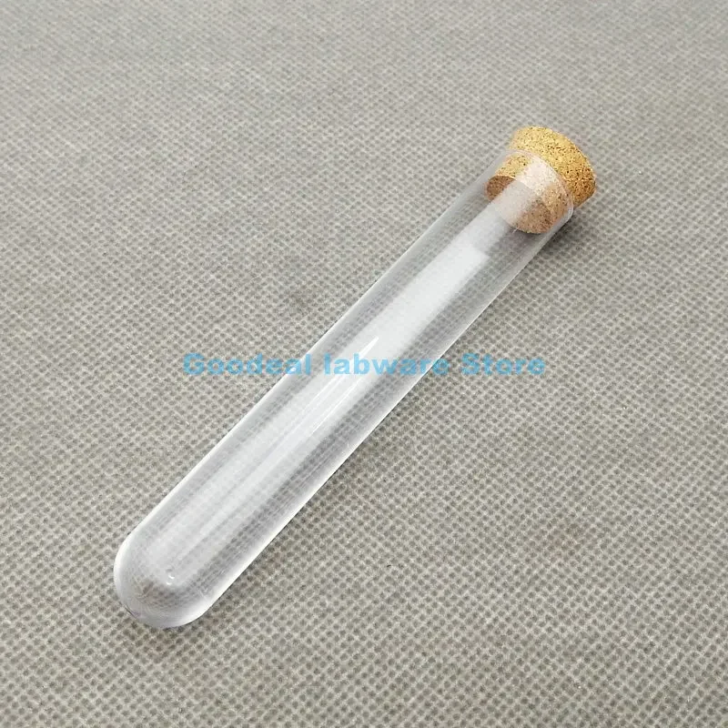 30pcs 50pcs 100pcs Lab 18x105mm Clear Plastic Test Tubes With Corks Stoppers Camellia candy vial wedding gift tube