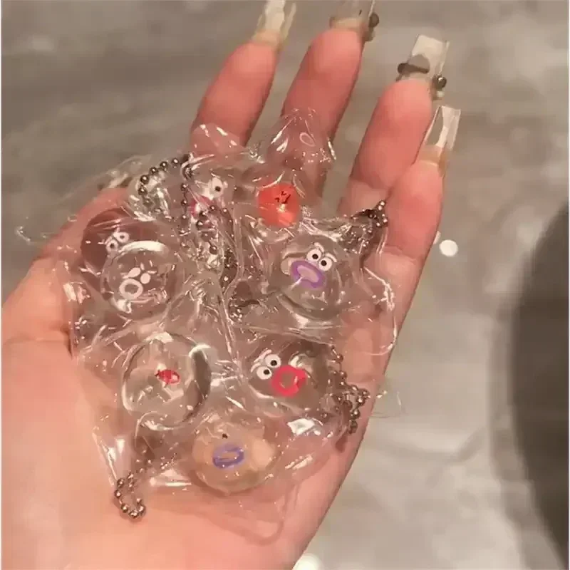 1/2Pcs Mini Pinch Cartoon Dough Cream Silicone Transparent Pinch Unzip Stress Relief Pinch Toy Dolls Figure Model