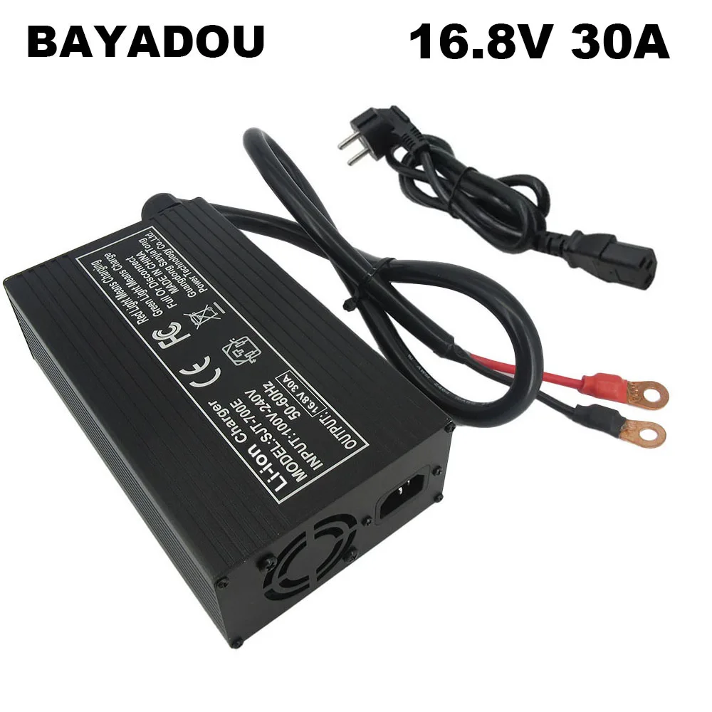 

16.8V 30A Fast Charger 14.4V 30A Li-ion Chargers For 4S 14.8V 100AH 200AH 300AH Lithium Energy Storage RV UPS Battery