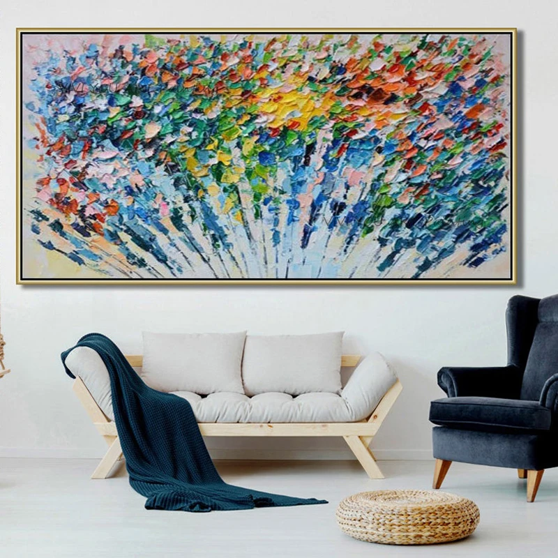 

Hand-painted Tree Oil Painting Nature Wall Decor Canvas Color Forest Wall Art Picture Living Room Mural Picture for Home Decor