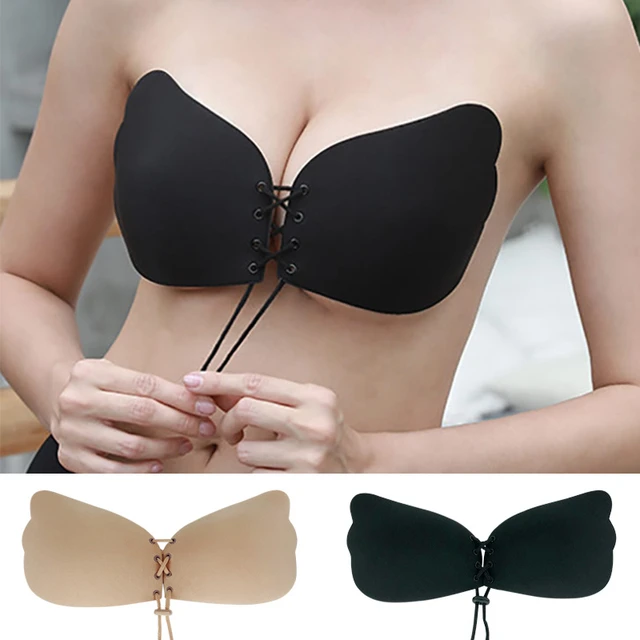 Women Seamless Wireless Self Adhesive Strapless Bandage Backless Bra Stick  Gel Silicone Push Up Female underwear Invisible Bra - AliExpress