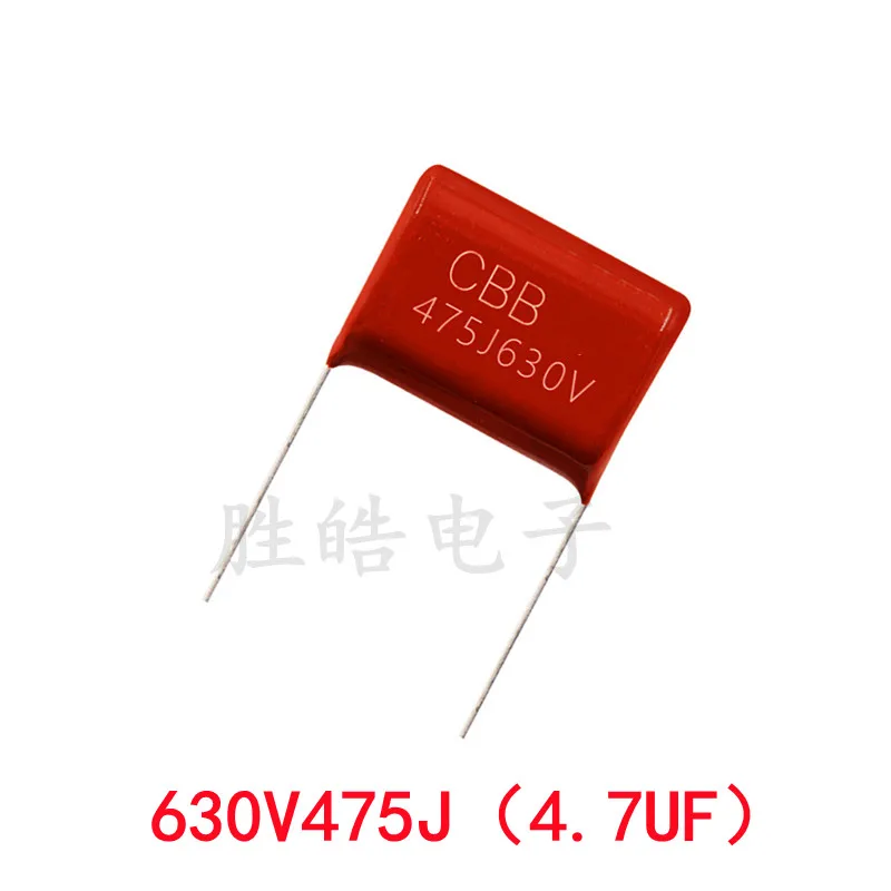 10piece good quality cbb high quality 630v222j 5% 2 2nf pitch 10mm 630v 222j cbb polypropylene film capacitor dip new 5piece Good Quality CBB22 630V475J High Quality 5% 4.7UF Pitch 30MM NEW 630V 475 CBB Polypropylene Film Capacitor DIP