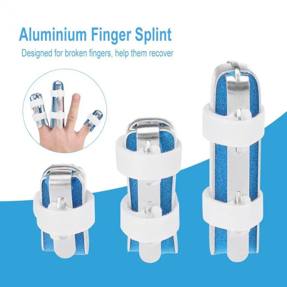 

2 Pcs Finger Support Posture Corrector 3 Sizes Aluminium Finger Hand Splint Recovery Injury Pain Bending Deformation Correction