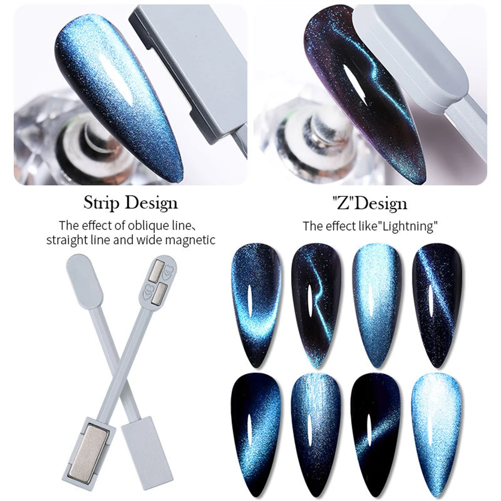 Description Picture 2 of itemDual-ended Cat Eye Magnetic Stick 3D Magnetic Effect Flower Strip Pattern Nail Art Magnet Tools For Polishing Gel Nail Art Tools