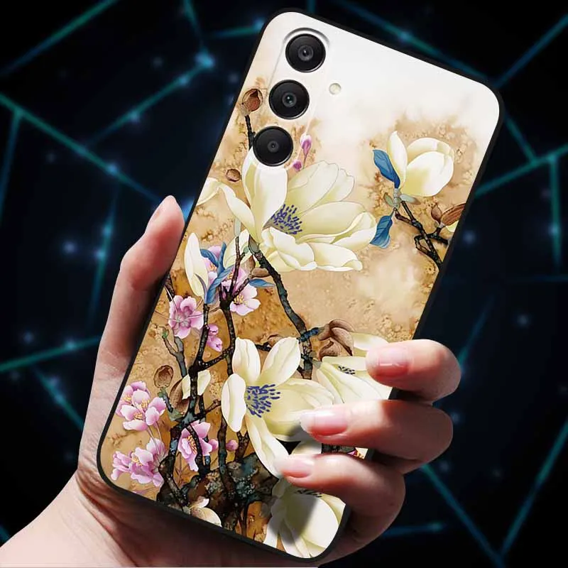 3D Floral Embossed Soft Silicone Phone Case - Elegant Back Cover Shell