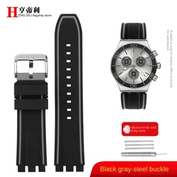 Vibrant Silicone Wristband in Orange, Blue, Gray, and Red - Unisex Watch Bracelet Accessories - 20mm (Black gray Silver)