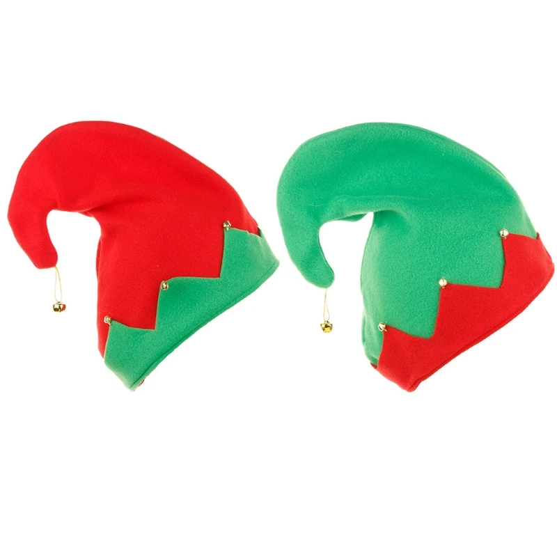 Elf Hats Plush Made for Boys Girls Caps for Festive Christmas Eve Santa Hats with Metal Made Bell Ornament at the Top christmas beanie hat