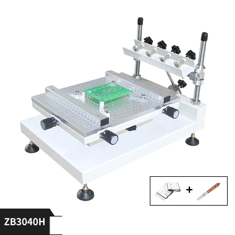 Precision Manual Screen Printing Station ZB3040H PCB Stencil Paste Solder SMT Solder Paste Printer 300x400mm Desktop