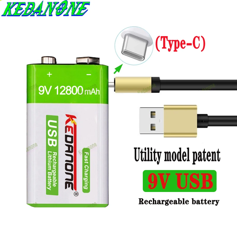 

9V 12800mAh Rechargeable Usb Battery MicroRemote Control Lithium Battery Is Used For Multimeter Microphone Toy Remote Control