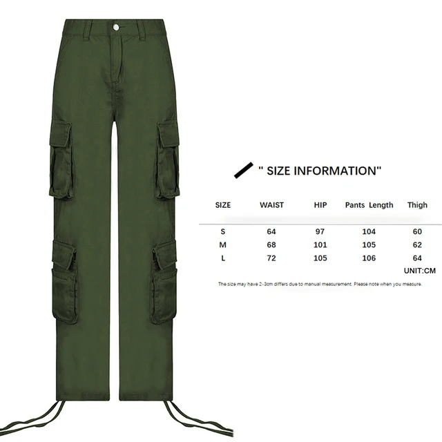 Casual Baggy Jeans Women Loose Low Waist Retro Overalls Hip Hop Streetwear Straight Denim Pants Wide Leg Y2K Cargo Pants 0020003-Green