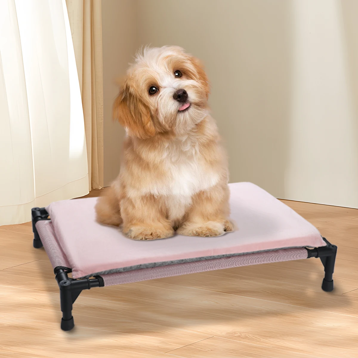 Portable luxury chew proof elevated aluminum dog bed frame elevated cooling pet dog cot bed